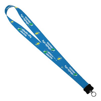 1" Dye-Sublimated Stretchy Elastic Lanyard with Plastic Clamshell and Plastic O-Ring