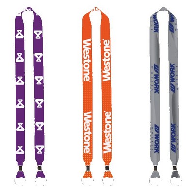 IMPORT Rush 1" Dye-Sublimated 2-Ended Lanyard with Dual Silver Metal Crimp & Split-Ring
