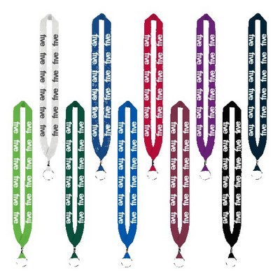 1" Cotton Lanyard with Metal Crimp & Metal Split-Ring