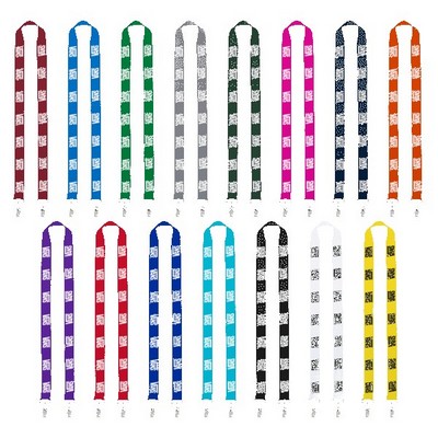 IMPORT Rush 1" Polyester 2-Ended Lanyard with Dual Sewn Silver Metal Split-Ring