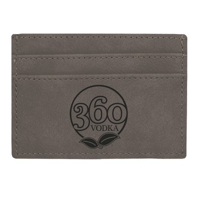 Leatherette Money Clip/Card Holder - Gray