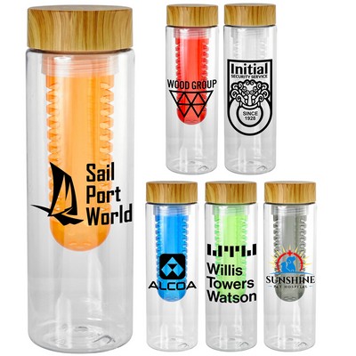 Bamboo Pattern 24 oz Recycled Bottle with Fruit Infuser